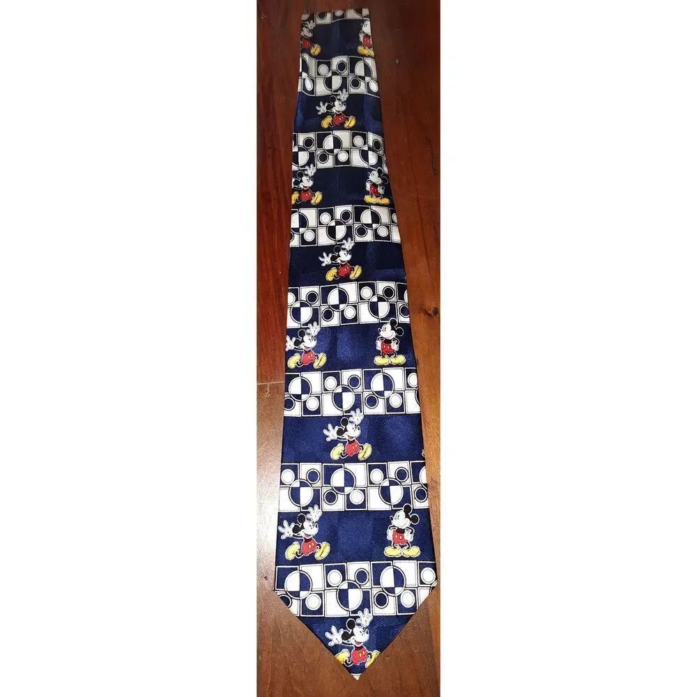 Mickey Mouse print 100% Silk Tie Atlas Design for Disney Göteborg SWEDEN, Classi